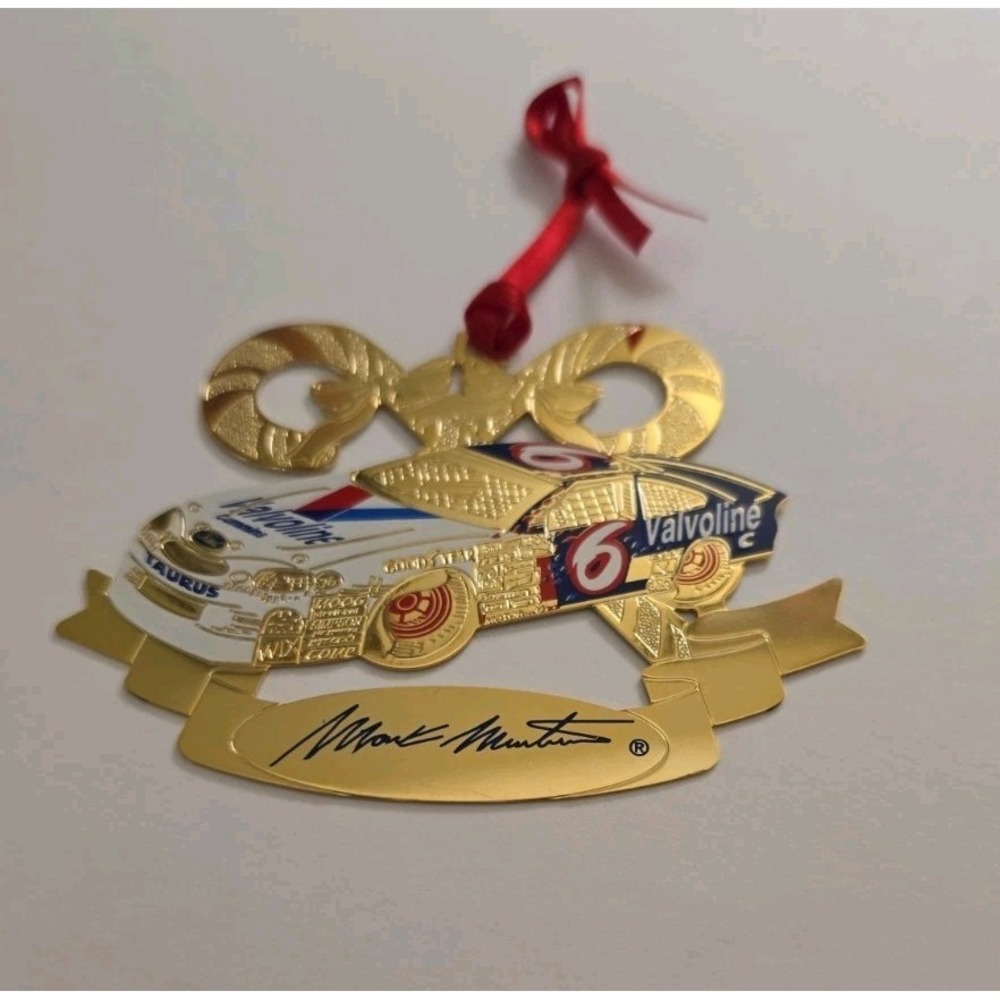 Vintage 1999 mark martin Nascar ornament gold